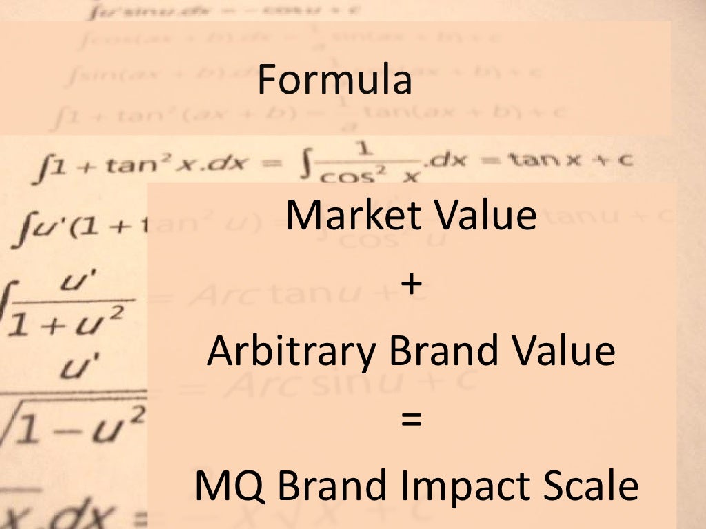 Formula Market Value + Arbitrary