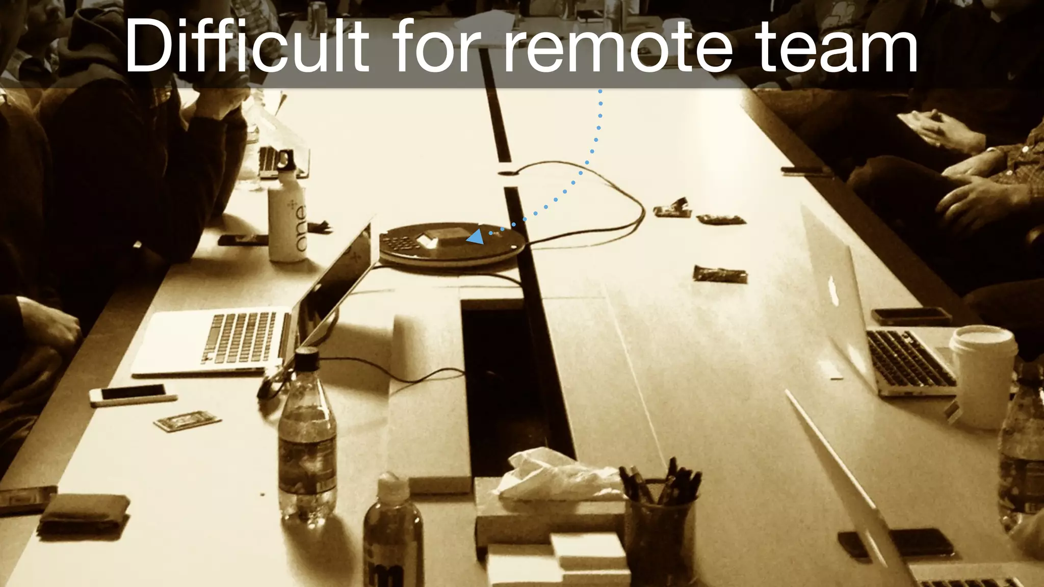 Difficult for remote team 
 