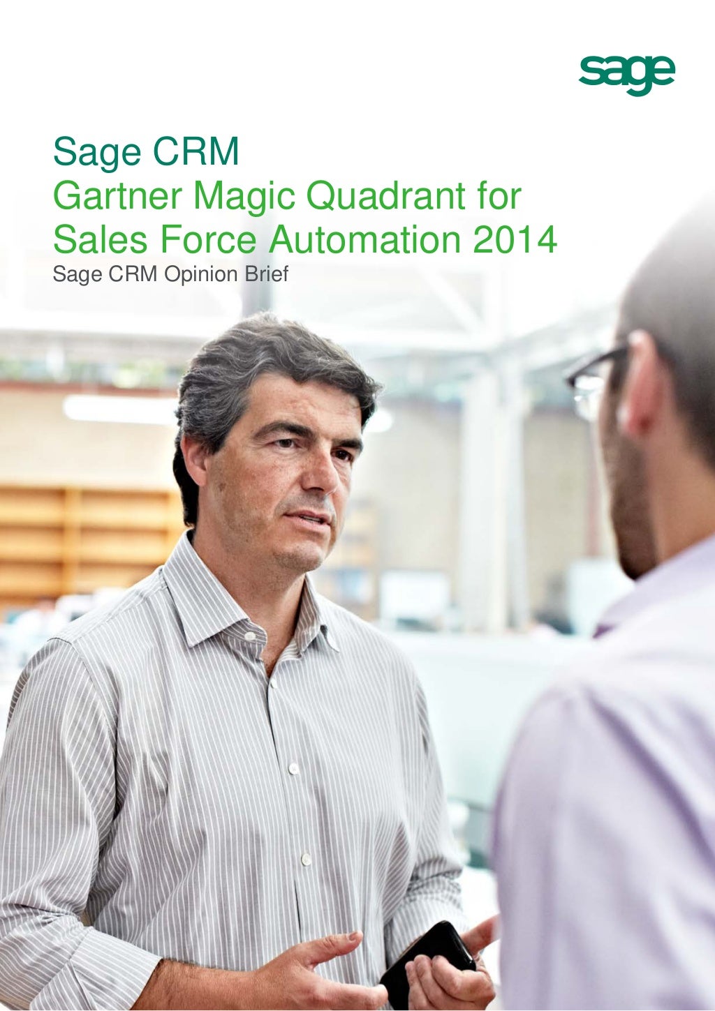 Sage CRM in Gartner Magic Quadrant for Sales Force Automation