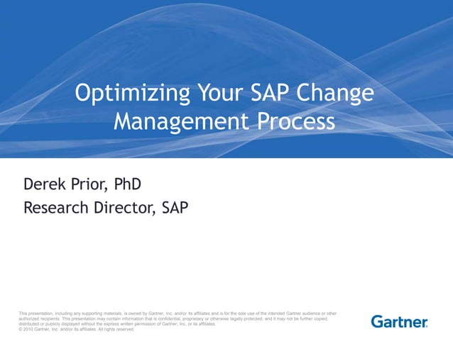 Webinar Gartner Predicts New Challenges of SAP Change Management PPT