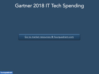Go to market resources @ fourquadrant.com
Gartner 2018 IT Tech Spending
 