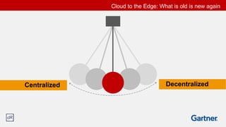 Cloud to the Edge: What is old is new again
DecentralizedCentralized
 