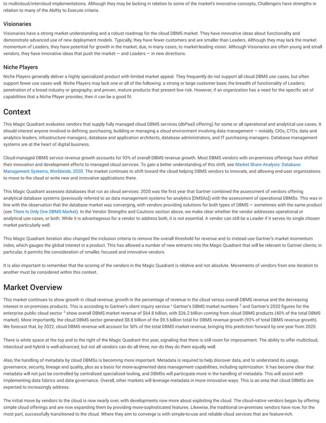 35+ Gartner Cloud Database Management Systems, The dbms market grew