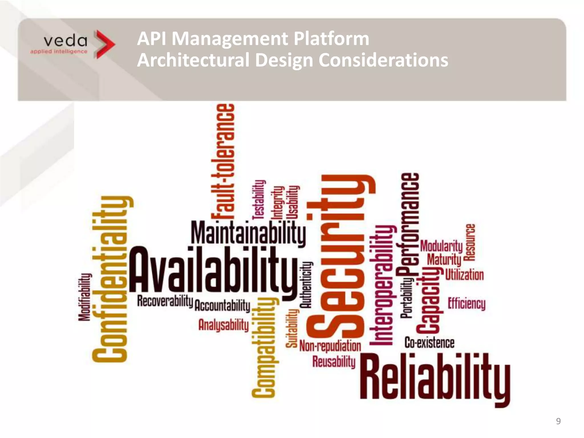 API Management Platform
Architectural Design Considerations
9
 