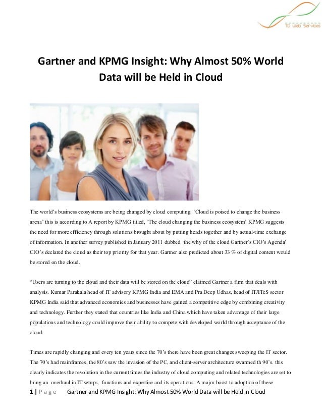 Gartner and KPMG Insight Why Almost 50 World Data will be Held in Cloud