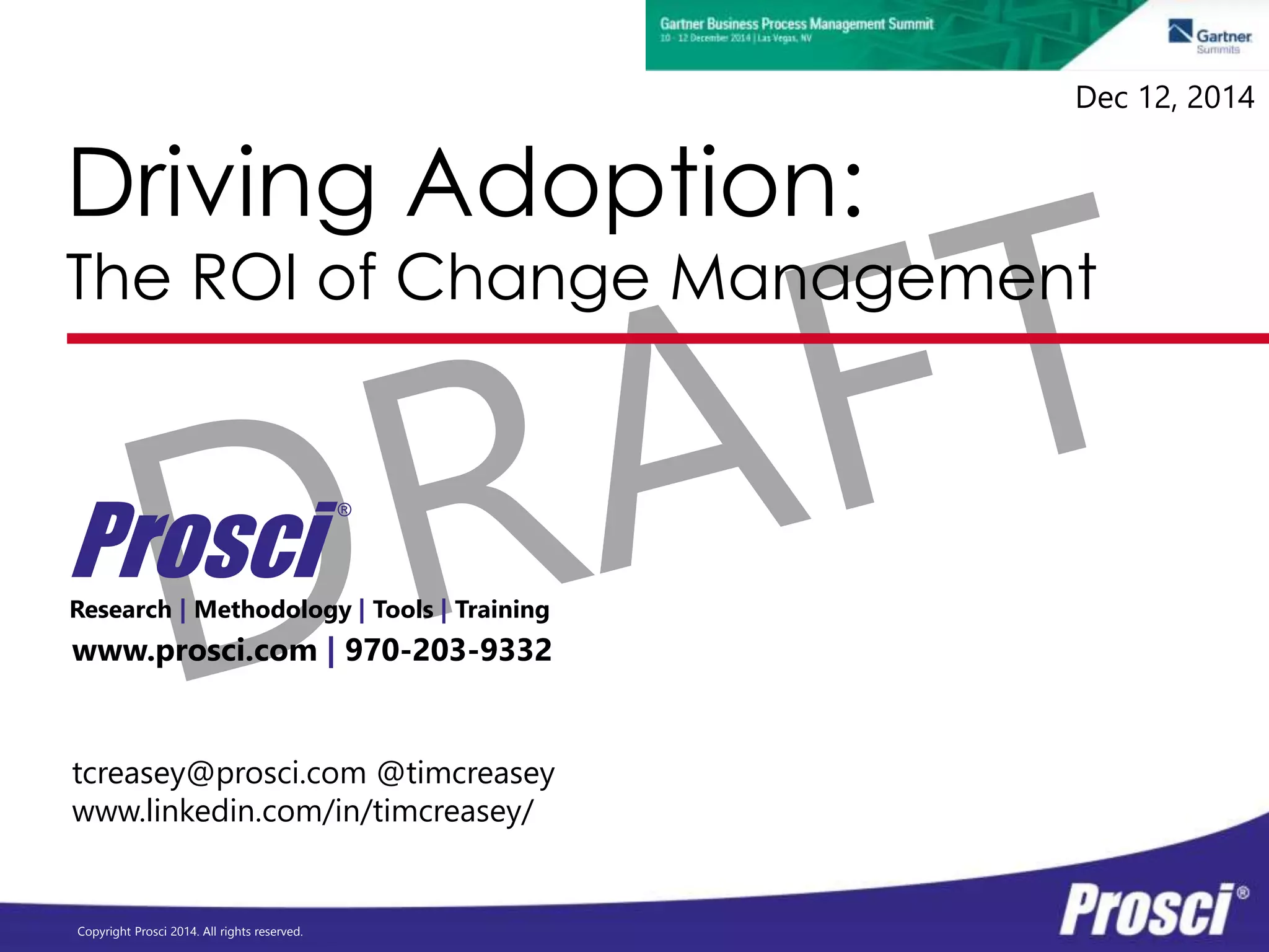 Gartner BPM Summit Keynote Adoption drives ROI PPT