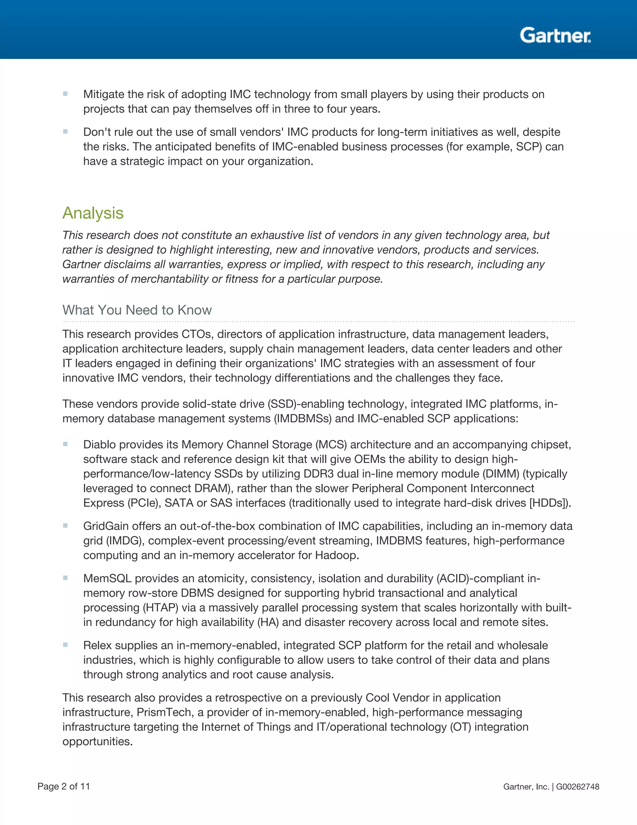 Gartner Cool Vendor Report 2014 PPT