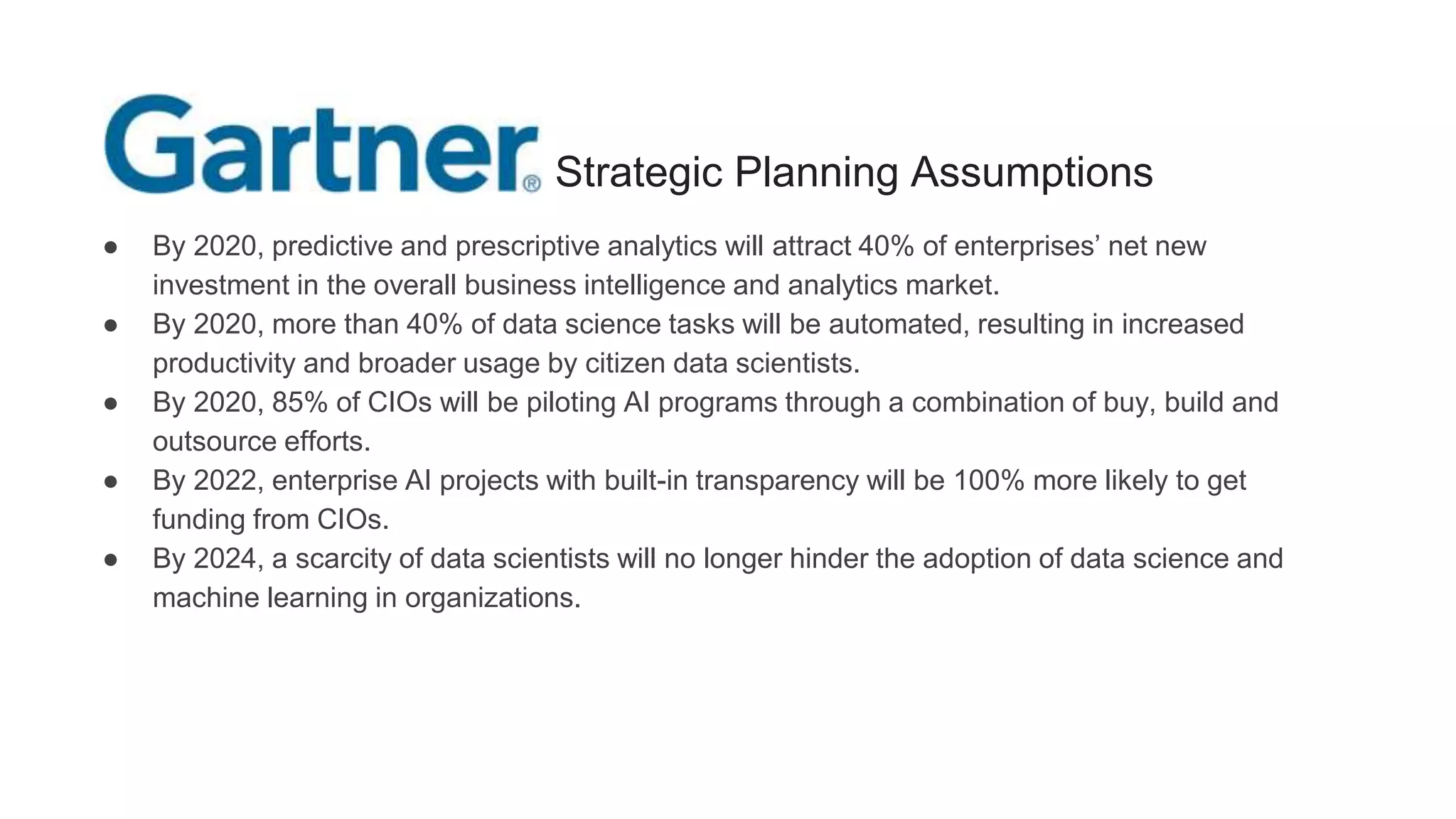 Gartner Critical Capabilities for DS& ML Platforms (2019) Review PPT