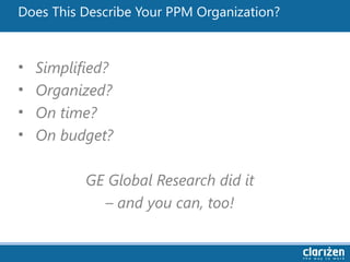 Portfolio Performance GE Global Research Cracks the Code with Clarizen