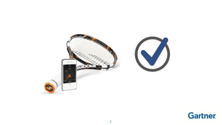 5
Вы можете поднять свое мастерство теннисиста с помощью
iPhone?
Датчики, встроенные в ручку
ракетки, позволяют игрокам
получить доступ к большому
количеству информации:
• мощность
• точность удара в струнную
поверхность
• тип и количество ударов
(удар справа, удар слева,
подача, смэш), …
 