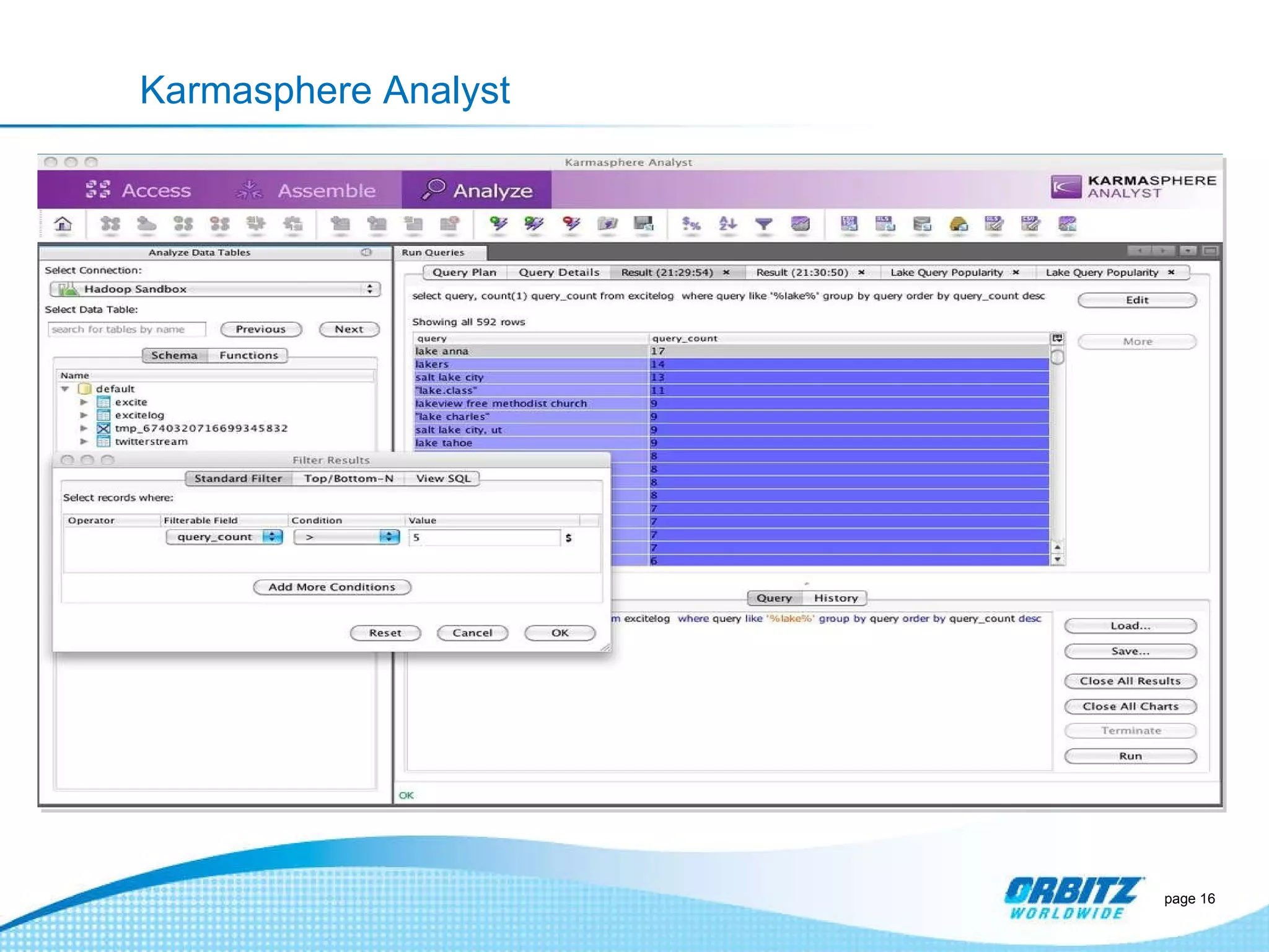 Karmasphere Analyst page  
