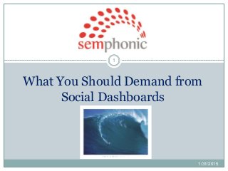 What You Should Demand from
Social Dashboards
1
1/31/2015
 