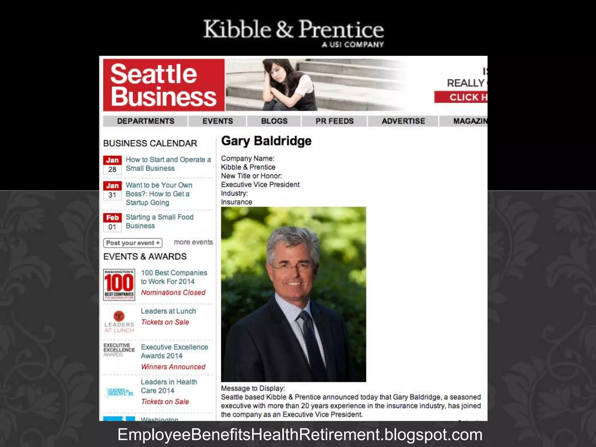 GARY BALDRIDGE
Executive Vice President

EmployeeBenefitsHealthRetirement.blogspot.com

 