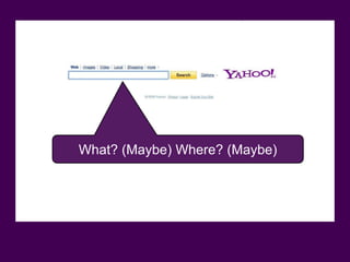 What? (Maybe) Where? (Maybe)