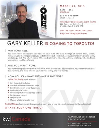 The One Thing Tour with Gary Keller