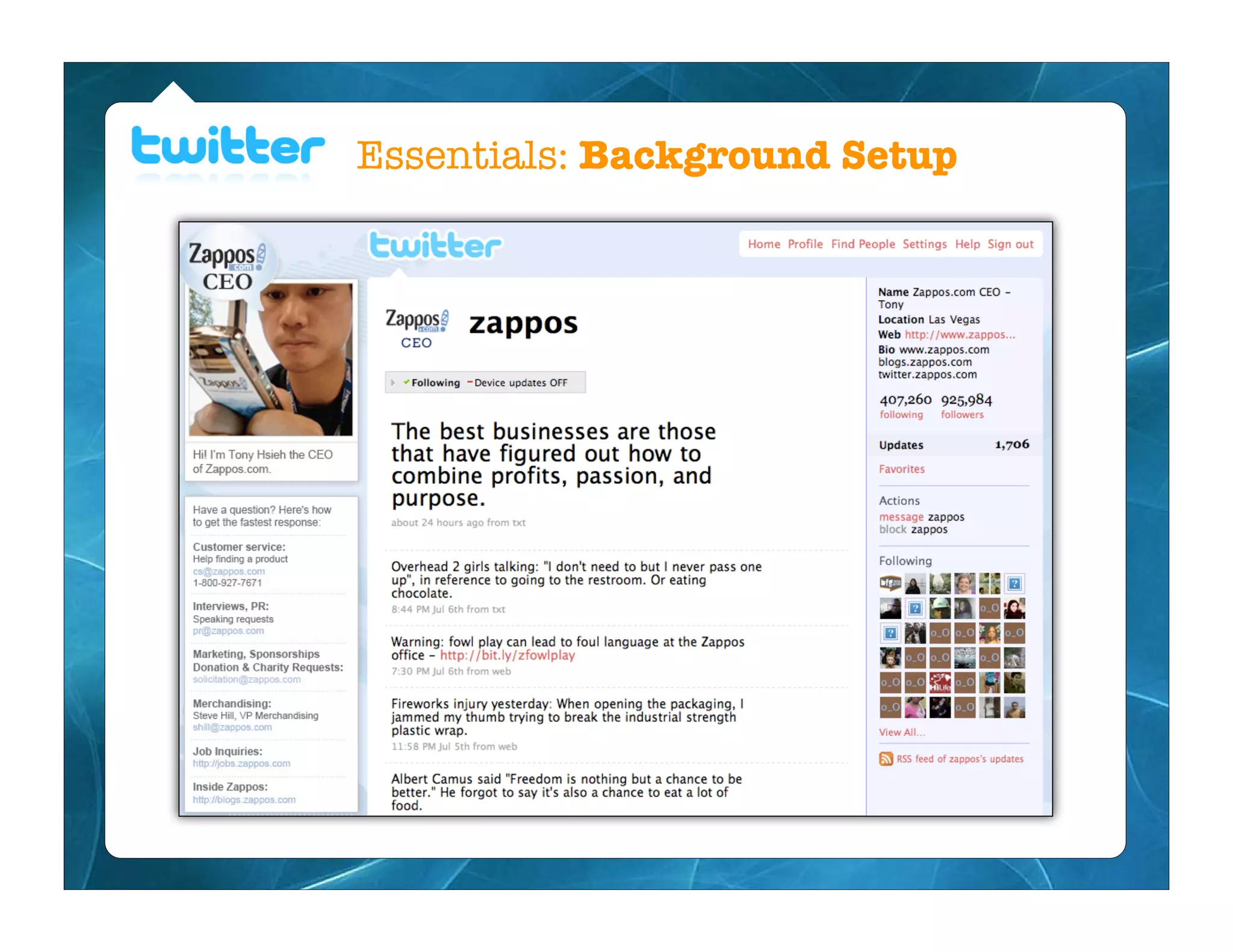 Essentials: Background Setup
 