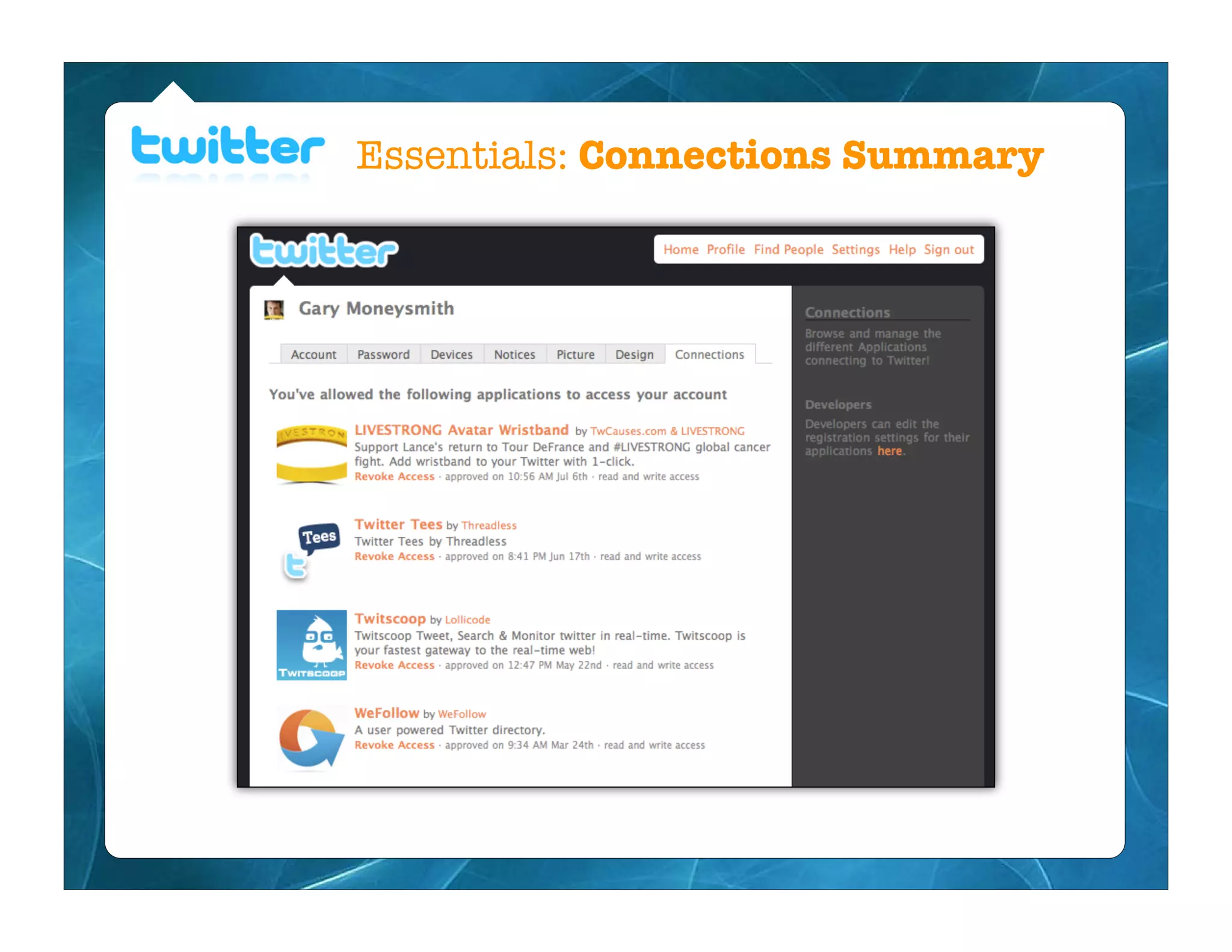 Essentials: Connections Summary
 