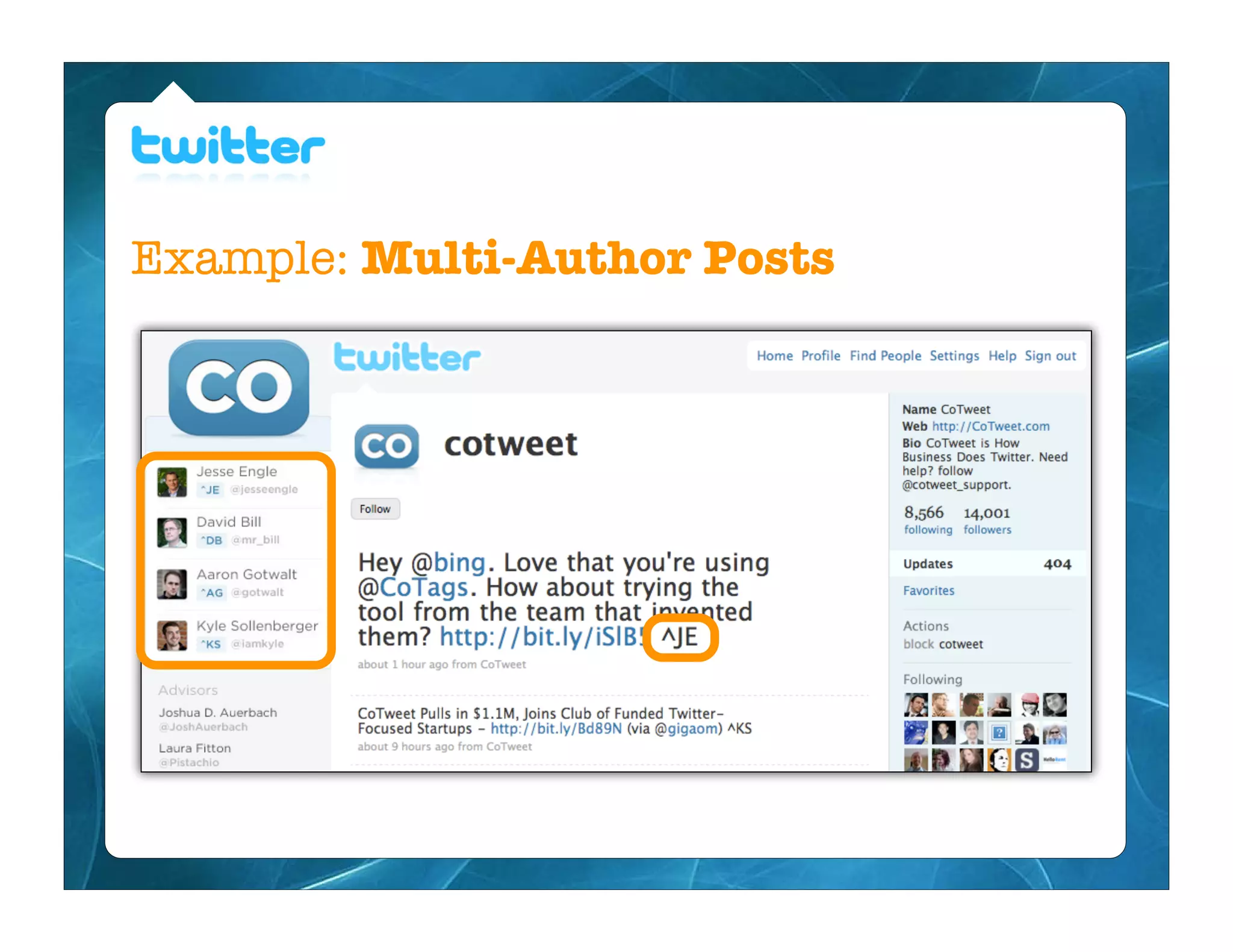 Example: Multi-Author Posts
 