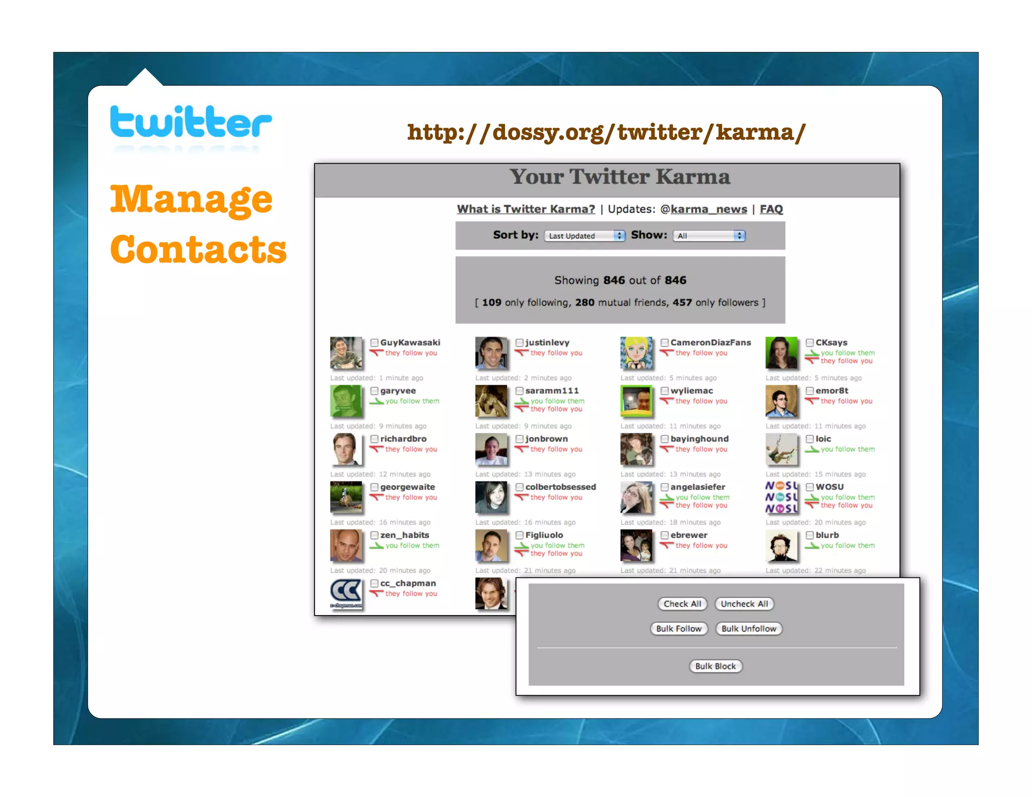 http://dossy.org/twitter/karma/


Manage
Contacts
 