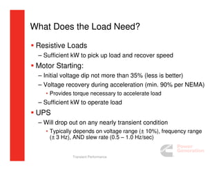 Generator Set Transient Performance | PDF
