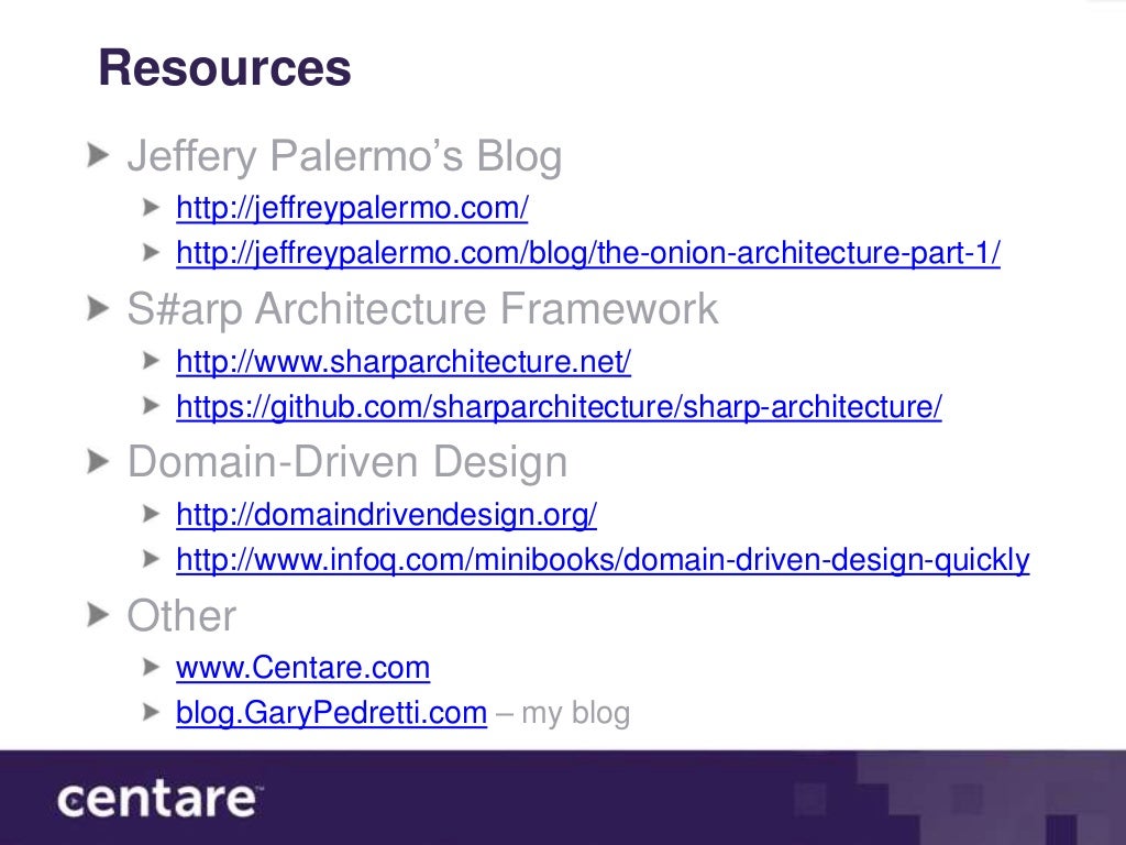 Onion Architecture with Sarp