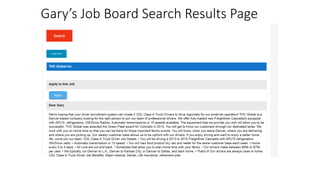 Gary’s Job Board Search Results Page
 