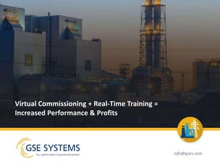 Virtual Commissioning + Real-Time Training =
Increased Performance & Profits
info@gses.com
 