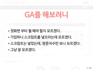 /160
Google Analytics
4
좋다는 이야기는 많이 들었는데..
 