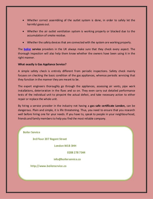 Gas Appliances Safety Check The Only Way to Keep the Units in the