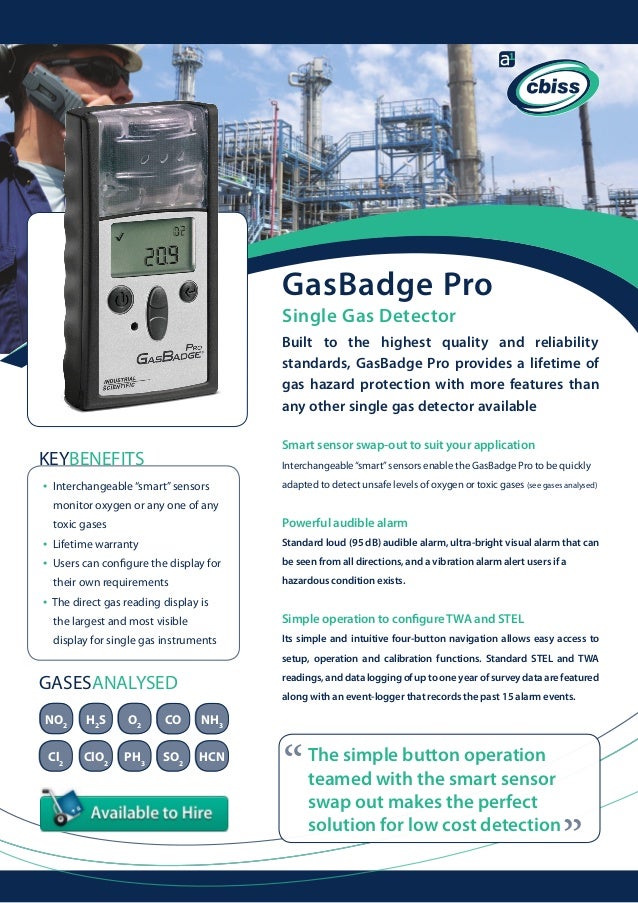 Gas badge pro datasheet