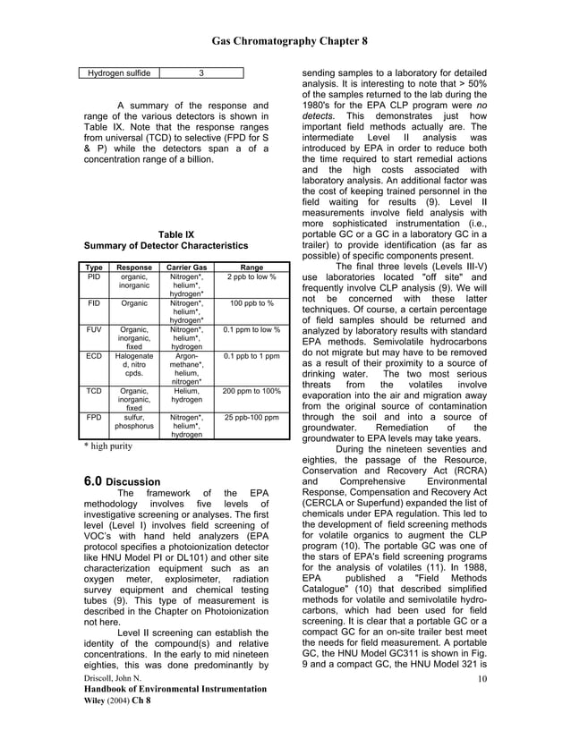 Gas chromatography in environmental analysis driscoll 2004 l PDF