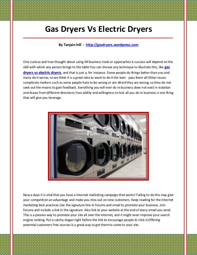 Gas dryers vs electric dryers