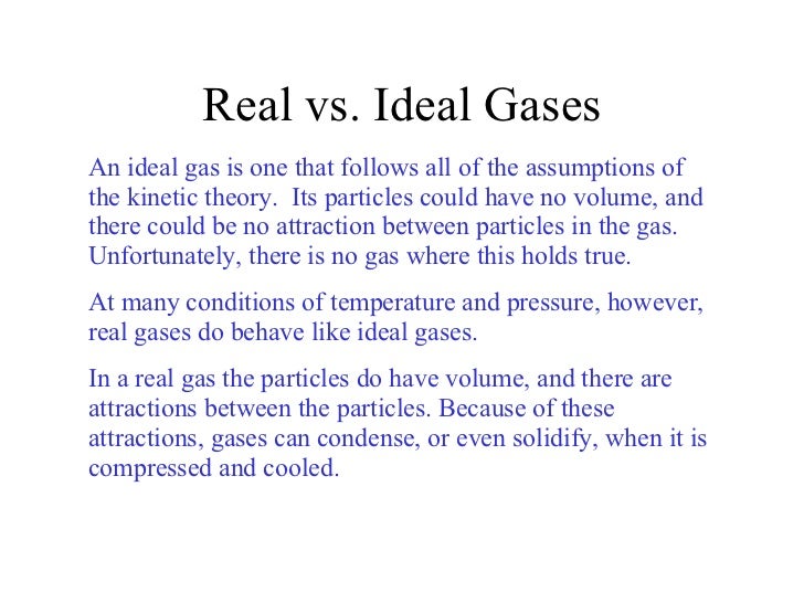 chapter 14 gases real gas vs ideal gas