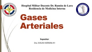 Gases
Arteriales
Expositor:
Dra. EVELIN HERRERA R1
Hospital Militar Docente Dr. Ramón de Lara
Residencia de Medicina Interna
 