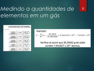 Medindo a quantidades de
elementos em um gás 
8
 