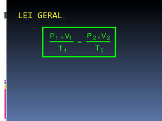 LEI GERAL V T = 1 1 V T 2 2 P 1 P 2 x x 