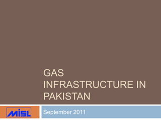 Gas Infrastructure in Pakistan September 2011 