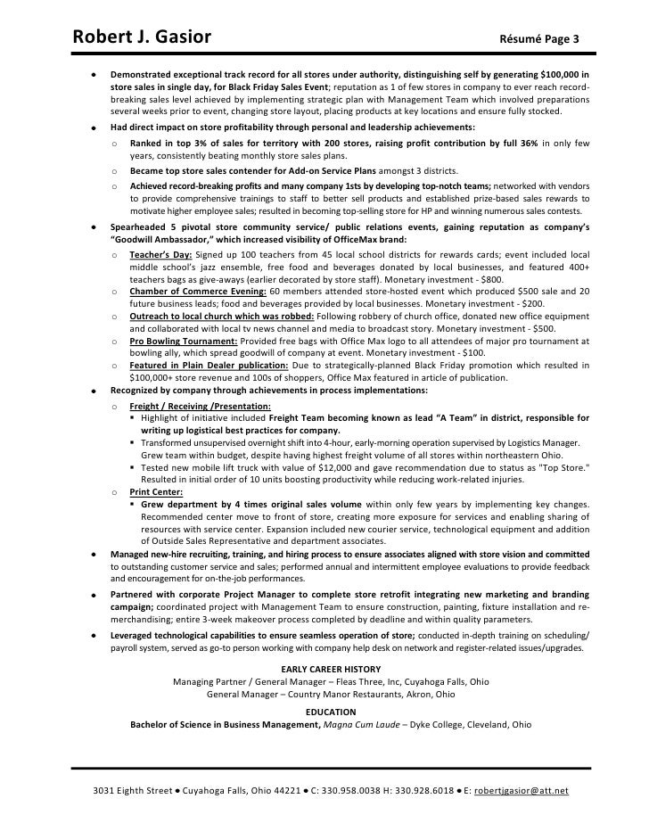 operations management resumes