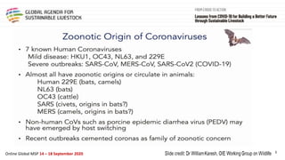 Framing presentation on animal health and animal welfare perspective, predict, prevent and control of emerging zoonosis