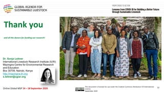 Framing presentation on the livestock sector, the pandemic, climate change and natural resource use in sub-Saharan Africa