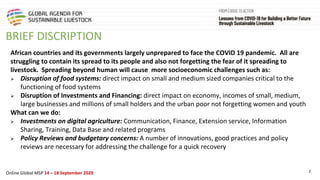Framing presentation on COVID 19- challenges and opportunities on livestock for Africa private sector perspective, case study by AKM Glitters Company