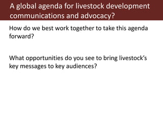 Informing and influencing sustainable livestock investments