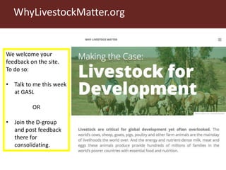 Informing and influencing sustainable livestock investments