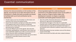 The Global Agenda for Sustainable Livestock: Value proposition and modes of delivery