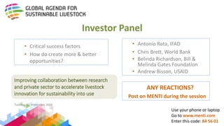 Improving collaboration between research and the private sector to accelerate livestock innovation for sustainability into use