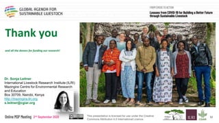 The livestock sector, the pandemic, climate change and natural resource use in sub-Saharan Africa