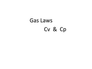 Gas Laws
Cv & Cp
 