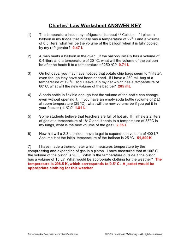 Worksheet More Boyle S Law And Charles Law Key  Kidz Activities