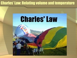 Charles’ Law: Relating volume and temperature 