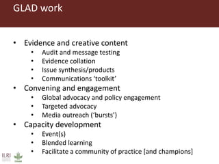 An update on the Global Livestock Advocacy for Development project